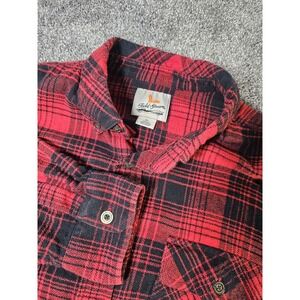 Field &Stream Mens XL Red and black Shaket plaid flannelHeavyweight . ButtonUp